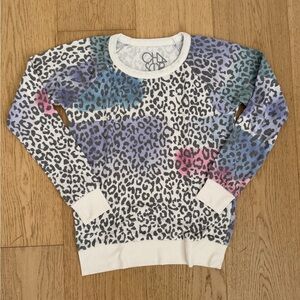 Chaser Multicolor Leopard Print Sweater & Jogger Set